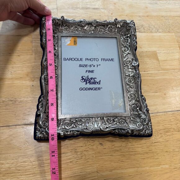 Godinger Silver Plated Photo Picture Frame 5X7 Baroque Ornate 80s Vintage Luxury - Picture 12 of 15